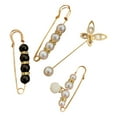 thumbnail image 4 of 4 Pieces Women Pearl Brooch DIY Crafts Waistband Decor Adjust Clip Clasps Tightening Waist Safety Pins for Shirt Shawl Dress I, 4 of 7