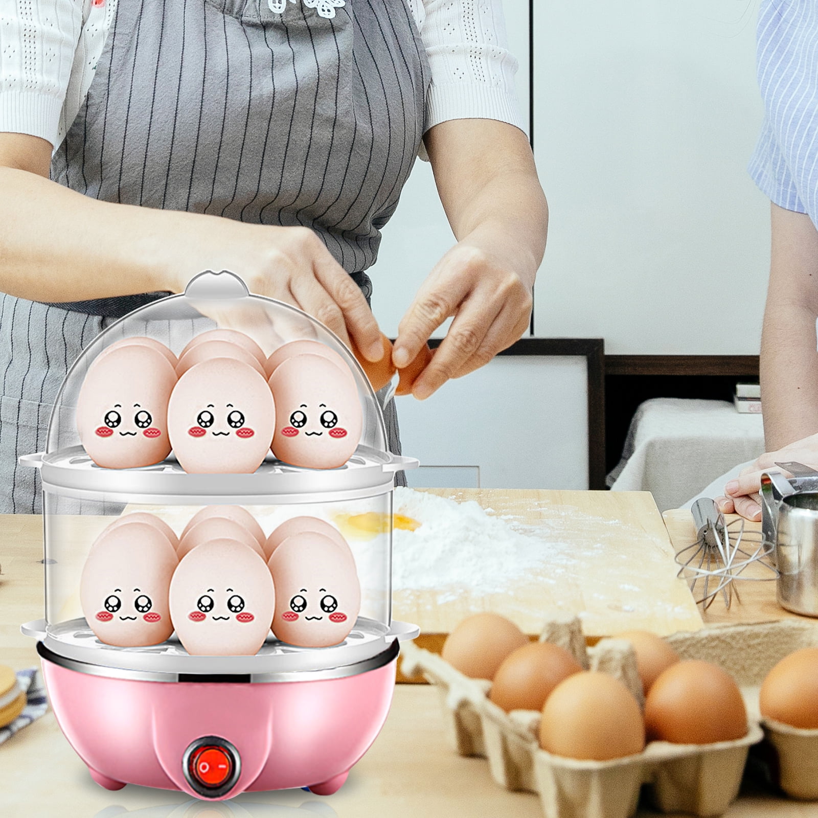 7-Capacity Electric Egg Cooker w/ Auto-Off Hard-Boiled Egg Maker Boiler  BPA-Free