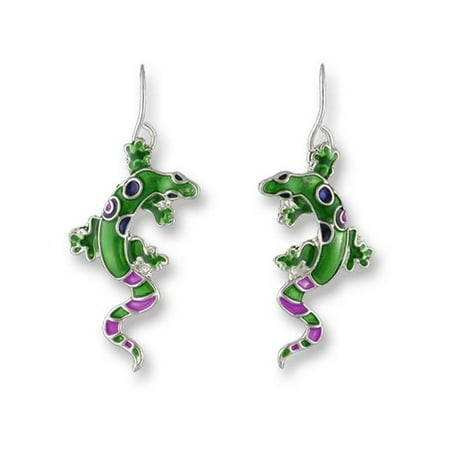 Plated Gecko - Zarah 01-03-Z1 Calypso Gecko Silver Plate Earrings