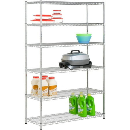 Honey Can Do 6 Shelf Steel Storage Shelving Unit Chrome
