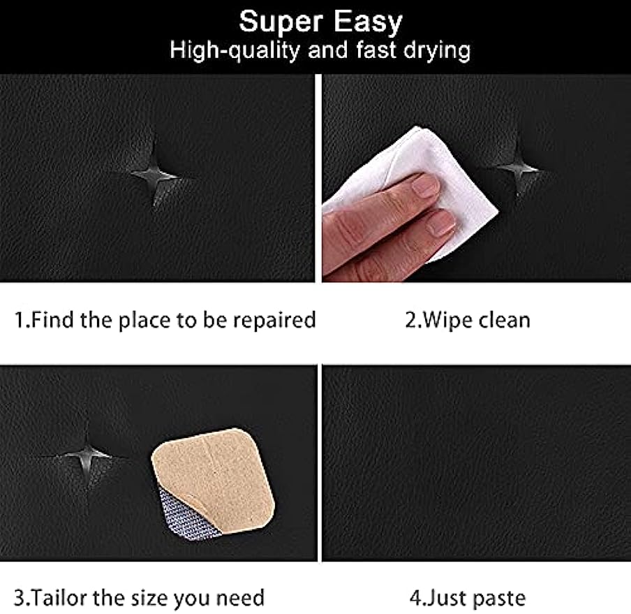 Leather Repair Patch for Couches Self-Adhesive Leather Repair Tape Kit for Furniture Sofa Vinyl Car Seats Couch Chairs Shoes Down Jackets