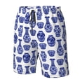 thumbnail image 4 of Balery Blue Vases Traje de Baño Estilo Hawaiano para Hombre, Shorts de Secado Rápido con Bolsillos-Medium, 4 of 6