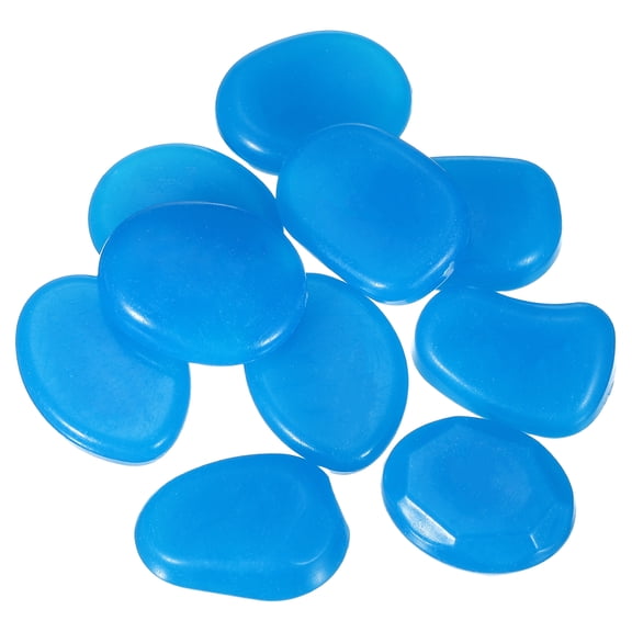 Large Glow in the Dark Stones, Luminous Pebbles Stones Glowing Rocks for Fish Tank Outdoor Garden, 10 Pcs & Dark Blue