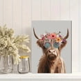 thumbnail image 2 of Qisvanset Highland Cow Flowers Sunglasses Canvas Wall Art 15.75x11.81 Inches, 2 of 8