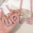 thumbnail image 6 of Initial Letter Keychain for Women, Rhinestone Alphabet Y Key Chain Sparkly Keychain Charm with Heart for Backpack Handbag Car Key Accessories Lanyard, Pink, 6 of 7
