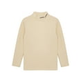 thumbnail image 3 of YIZYIF Kids Girls Long Sleeve Thermal Tops Mock Neck Pullover Base Layer Warm Undershirt Beige 9-10, 3 of 6