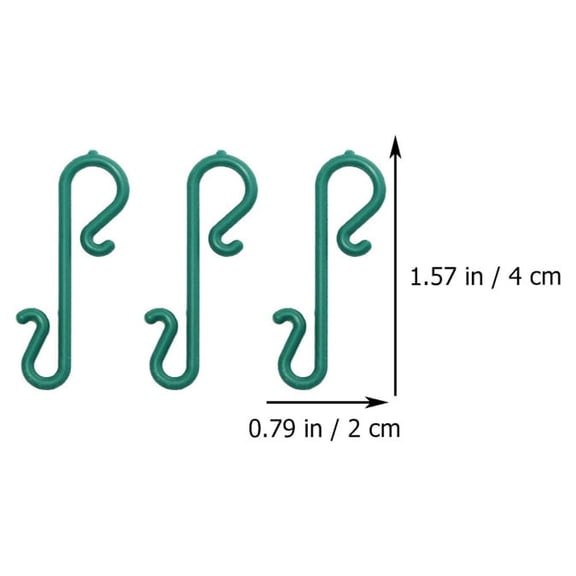 NICEXMAS 100Pcs Dark Green Plastic Hanging Hook Christmas Decor Multipurpose Ornament Holders