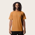 thumbnail image 3 of Dalix Cappuccino Embroidered Cotton Relaxed Boxy Fit Short Sleeve Crewneck Tee Shirt Mens in Toast S Small, 3 of 5