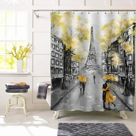Paris Eiffel Tower Shower Curtain, Paris Shower Curtain Set