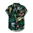 thumbnail image 2 of TIHLMK Mens Tshirts Mens Linen Ethnic Short Sleeve Casual Printing Hawaiian Shirt Blouse T-shirt, 2 of 8