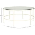 thumbnail image 3 of SAFAVIEH Couture Edmund Modern Round Tempered Glass Coffee Table, White, 3 of 11