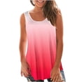 thumbnail image 1 of Womens Fashion Gradient Round-Neck Loose Sleeveless T-Shirt Pullover, 1 of 6