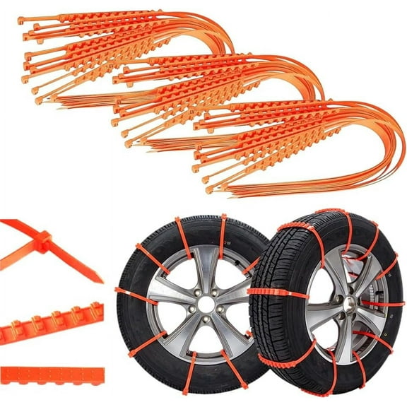 Anti Snow Chains, Snow Tire Chains, Reusable Anti-skid Snow Chains, Portable Pickup Truck and SUV Chains, Winter Tire Wheel Chains, Emergency Anti-skid Plastic Ties for Muddy Winter Roads