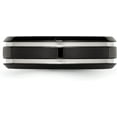 thumbnail image 4 of Chisel Stainless Steel Polished Black IP-plated 7.2mm Grooved Band - Ring Size 12.0, 4 of 8