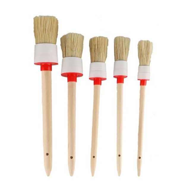 Juego De Cepillos Limpiadores Multifunción De 5 Uds, Cepillo Para Detalles De Pelo De Jabalí Natural, Cepillo Para Detalles Automáticos Para Coche Inevent VI004522-00