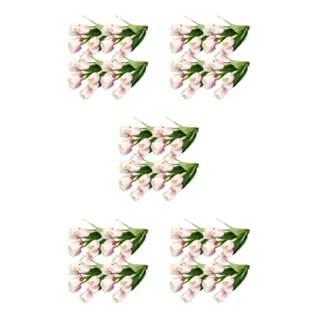 Bewildely 4X flores artificiales Real Touch ramo falso boda tulipanes flor ceremonia arreglo decoración blanco rosa Type2 NO2