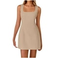 thumbnail image 2 of Cagogo Women's Sexy Square Neck Bodycon Mini Dress Sleeveless Slim Fit Backless Short Dresses Fashion Going Out Summer Wear, 2 of 9