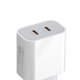 thumbnail image 2 of Cargador rápido dual PD 20W USB C Cargador rápido de teléfono AC 100-240V para Huawei Xiaomi, 2 of 6