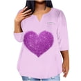 thumbnail image 2 of New Women Summer Tops 2024 Plus Size Fashion Sexy V-Neck Blouse Casual Loose Long Sleeve Blouse Gift for Women Clearance Under 10$!, 2 of 5