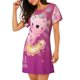 thumbnail image 2 of Balery Cute Pink Axolotl A Camisón de manga corta con cuello redondo para mujer, cómodo y elegante., 2 of 6