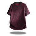 thumbnail image 3 of Daiosportswear Men's Short Sleeve Knit T-Shirts Crewneck Texture Knit Shirt Red-F XL(XL), 3 of 5