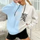 thumbnail image 2 of Sudadera Para Mujer, Sudaderas Con Capucha de Cuello Redondo de Gran Tamaño, Jersey de Otoño E Invierno, Abrigo Holgado de Costura Con Estampado de Estilo Punk Oscuro Odeerbi ODB138471, 2 of 5