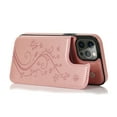 thumbnail image 6 of for iPhone 16e Case Wallet with Card Holder, Floral Flower Pattern Back Flip Folio PU Leather Kickstand Card Slots Case for Women Girls, Double Magnetic Clasp Shockproof Cover, Rosegold, 6 of 8