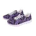 thumbnail image 6 of COEQINE Women Halloween Sneakers Breathable Mesh Lace Up Running Shoes Puppy Footprint Travel Outdoor White Sole Training Athletic Sport Footwear, Bat Cobweb Purple, 6 of 7