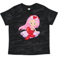 thumbnail image 3 of Inktastic Valentine's Day Mermaid, Cute Mermaid, Pink Hair Girls Toddler T-Shirt, 3 of 5