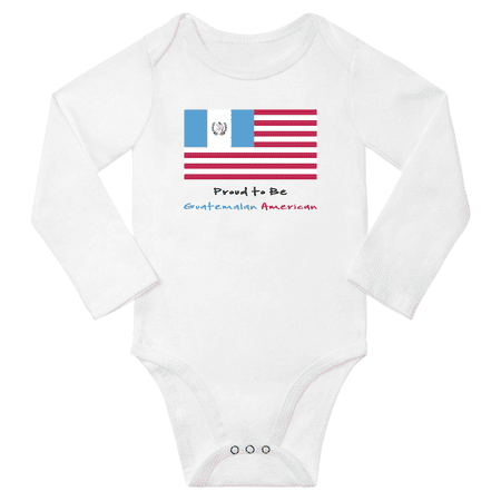 

Proud to be Guatemalan American Baby Long Slevve Bodysuit Outfits (White 12-18 Months)