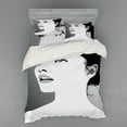 thumbnail image 2 of Ambesonne Retro Bedding Set 3 Pcs, Digital Girl, Twin, Black Grey, 2 of 3