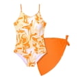 thumbnail image 4 of newwalpole Girls Bathing Suit Size 9-16 Teen Cutout Adjustable Strap One Piece Swimsuits with Mesh Cover Up Orange for Size 11-12 Years, 4 of 5
