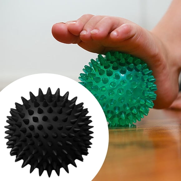 de Spiky Bola Massager Bola Compacto muscular Mobilidad de bola para el piso y silla Sports Mujeres Fitness Negro