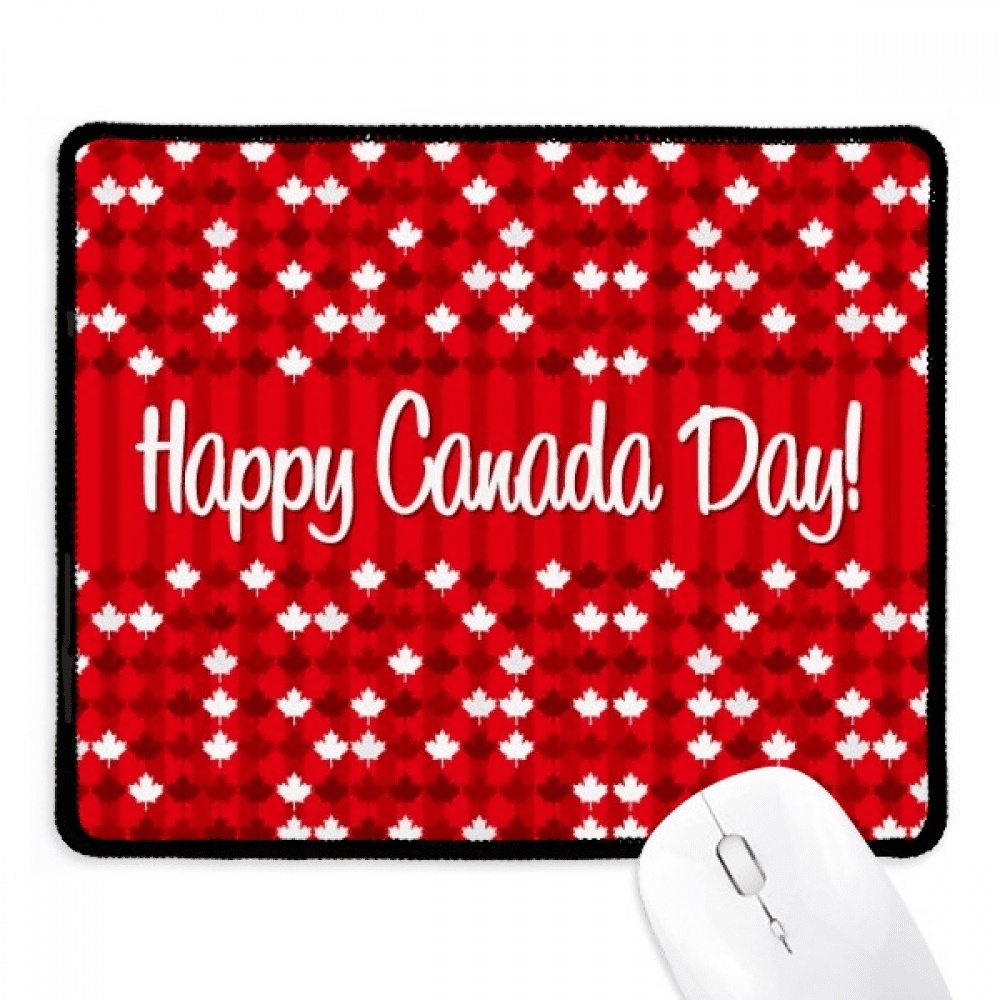 Canada Flavor Happy Canadian Day Mousepad Stitched Edge Mat Rubber Gang Pad