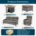 thumbnail image 7 of Unnifurnzi 6 Pieces Outdoor Furniture with Fire Pit-All Weather Wicker Outdoor Swivel Chair Outdoor Couch with Outdoor Ottoman Outdoor Patio Furniture for Deck Porch Poolside-Brown/Gray, 7 of 7