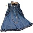 thumbnail image 2 of LYMAYTER ‌‌‌‌‌Toddler Little Girls Summer Denim Dress Loose Fit Pleated Hem - Casual Kids Dress 2-8Y, 2 of 8