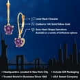 thumbnail image 2 of Gem Stone King 14K Yellow Gold Fancy Purple Zirconia Earrings for Women | 0.88 Cttw | Gemstone Birthstone | Heart Shape 5MM, 2 of 6