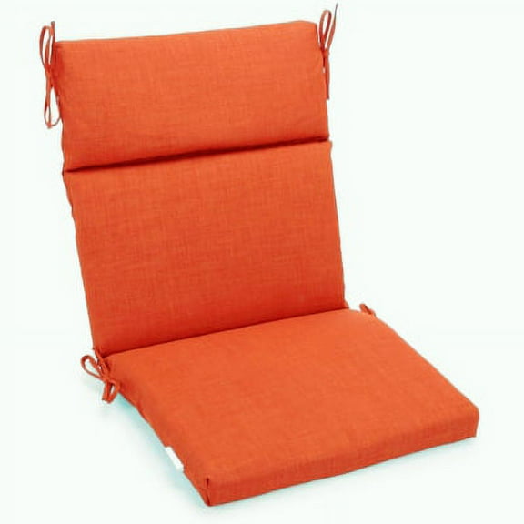 18-inch by 38-inch Spun Polyester Outdoor Squared Seat/Back Chair Cushion - Tangerine Dream