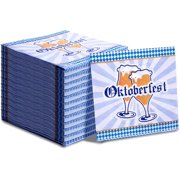 100PCS Oktoberfest Beverage Napkins- 13x13 inch Oktoberfest Luncheon Napkin,Blue and White Paper Luncheon Napkins for Dinner Picnic Holiday Party Events (Oktoberfest Theme)-xlk