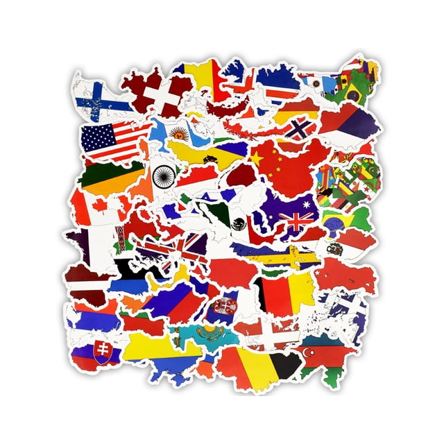 sweethay 50 piezas PVC autoadhesivo autoadhesivo forma de bandera elegante decorativo a prueba de sol impermeable puerta motor capó calcomanía ornamento Automoción decorativa y accesorios sweethay VI017200-01