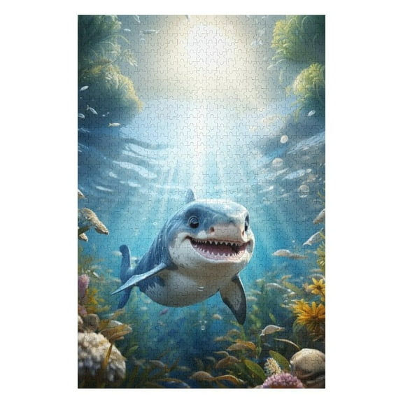 Puzzles for Adults 300 Pieces - Fantasy Shark Funny Challenging Puzzle Brain Teaser Activity Perfect for Game Nights