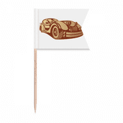 Brownish Red Classic Cars Outline Toothpick Flags Labeling Marking for Party Cake Food Cheeseplate