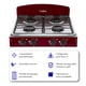 thumbnail image 2 of Estufa Parrilla de Gas de Mesa 4 quemadores Garell Tinta de Acero Inoxidable PM4Q-IT, 2 of 7