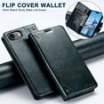 thumbnail image 4 of Case for iPhone 16e, Magnetic Matte Premium PU Leather Stand Flip Cover with Card Slots and Wallet, Shockproof and Full Body Protection Compatible with iPhone 16e - Blue, 4 of 6