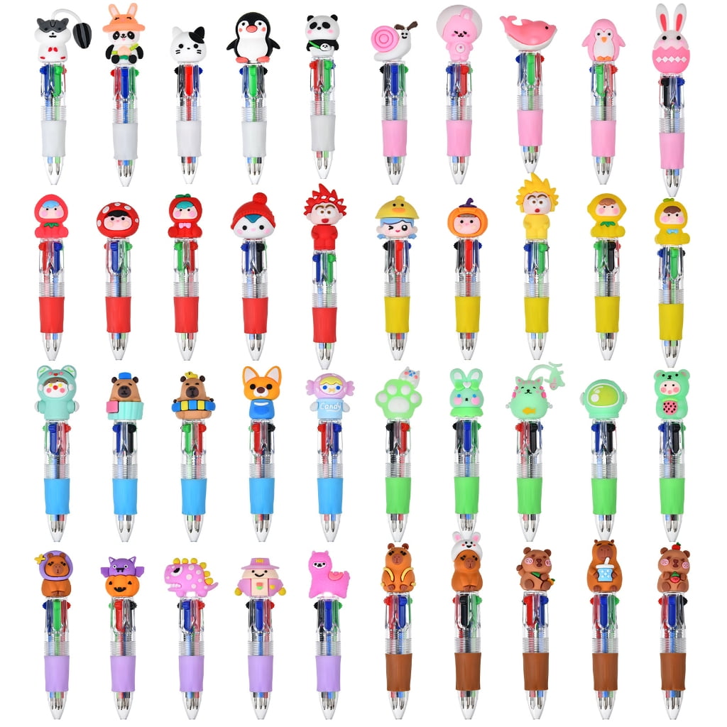MOMOJIA 4 Color-in-1 Writing Pens Retractable Colored Ballpoint Pen for Color Coding