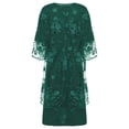 thumbnail image 5 of Miutii Womens 2pcs Elegant Plus Size Dress Set Evening Cocktail Mother's Dress Embroidery Lace Cover Green S, 5 of 9