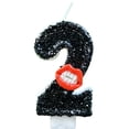 thumbnail image 1 of Vampire Lips Number Candle, Gothic Cake Topper, Black Glitter Number 2 Birthday Candle With Vampire Lips, Cake Topper for Halloween / Gothic Themed Birthday Party Decorations, Vampire Lips Number 2, 1 of 6
