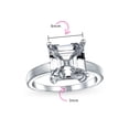 thumbnail image 4 of Bling Jewelry Womens Classic 3CT AAA CZ Asscher Cut Solitaire Engagement Ring in Sterling Silver, 4 of 6