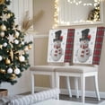 thumbnail image 3 of Christmas Snowman Chair Covers Set of 1 Red Plaid Cardinal Bird Snowflowers Wood Chair Back Covers Stretch Removable Washable Slipcovers Protector for Dining Room Kitchen Party Decor, 3 of 5
