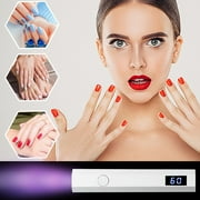Mini UV Lamp for Gel Nails, Handheld UV Light for Nails, Portable LED Nail Lamp, Rechargeable Cordless U V Led Nail Lamp for Fast Curing, USB Small Nail Dryer with 2 Timers LED Screen